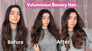 Get Voluminous Bouncy Hair in 2 minutes | with Straightner