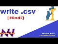 Write In Csv File In Pandas Pandas Tutorial In Hindi