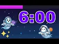 6 Minute Space Ghosts Countdown Timer with Playful Music for Kids