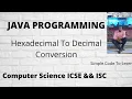 Hexadecimal to decimal conversion in Java Hexa to Deci Java