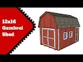 12x16 Gambrel Shed Plans