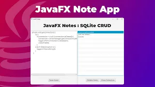 JavaFX SQLite Database CRUD Tutorial JavaFX Notes App