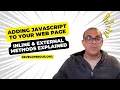Adding JavaScript to Your Web Page Inline External Methods Explained