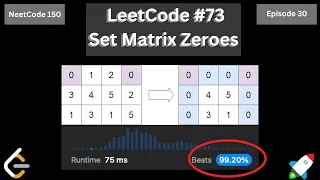 LeetCode Set Matrix Zeroes using Python Solving all 150 NeetCode Problems Episode 30
