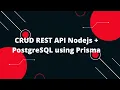 Prisma Tutorial CRUD REST API Nodejs PostgreSQL using Prisma
