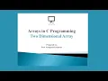 2D Array Arrays in C Programming Data Structures