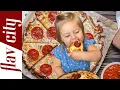 2 Year Old Makes Her Own Pizza #shorts