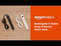 Basics Rectangular 6 Outlet Surge Protector Power Strip