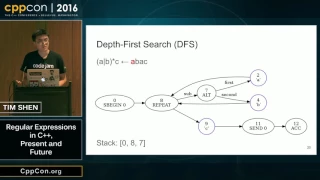 CppCon 2016 Tim Shen Regular Expressions in C Present and Future