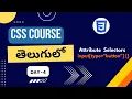 Attribute selectors in CSS Attribute selectors Attribute selectors in Telugu CSS selectors