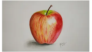 How to draw a realistic apple for beginners step by step tutorial with colour pencils