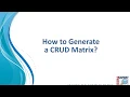 How to Generate a CRUD Matrix with Visual Expert for Oracle Database Code