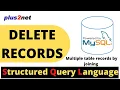 SQL to delete records using WHER condition and removing records from multiple tables by joining