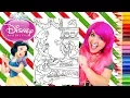 Coloring Snow White Christmas Disney Princess Coloring Page Prismacolor Pencils KiMMi THE CLOWN