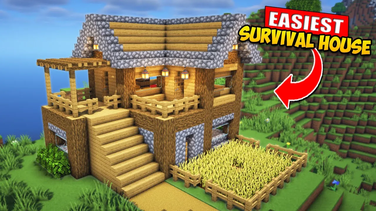 Minecraft Easy Survival House Tutorial ????