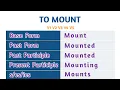 Conjugation English Verb to Mount V1 V2 V3 V4 V5 Form of Mount