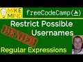 22 Restrict Possible Usernames - Regular Expressions