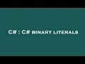 C C binary literals