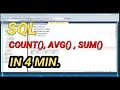 SQL COUNT AVG and SUM Functions COUNT function SUM function AVG function