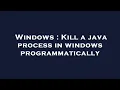 Windows Kill a java process in windows programmatically