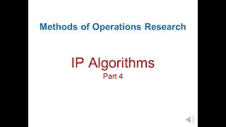 MEIE3271 Methods of OR - 05 IP Algorithms 004