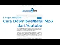 Download Lagu Cara Download Lagu di Youtube Tanpa Aplikasi dengan Mudah Format Mp3