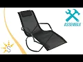 Sunnydaze Folding Rocking Chaise Lounger with Pillow - Black