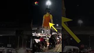 شارع يتحول إلى لعبة الحبار  هل تجرؤ على العبور    دندنها