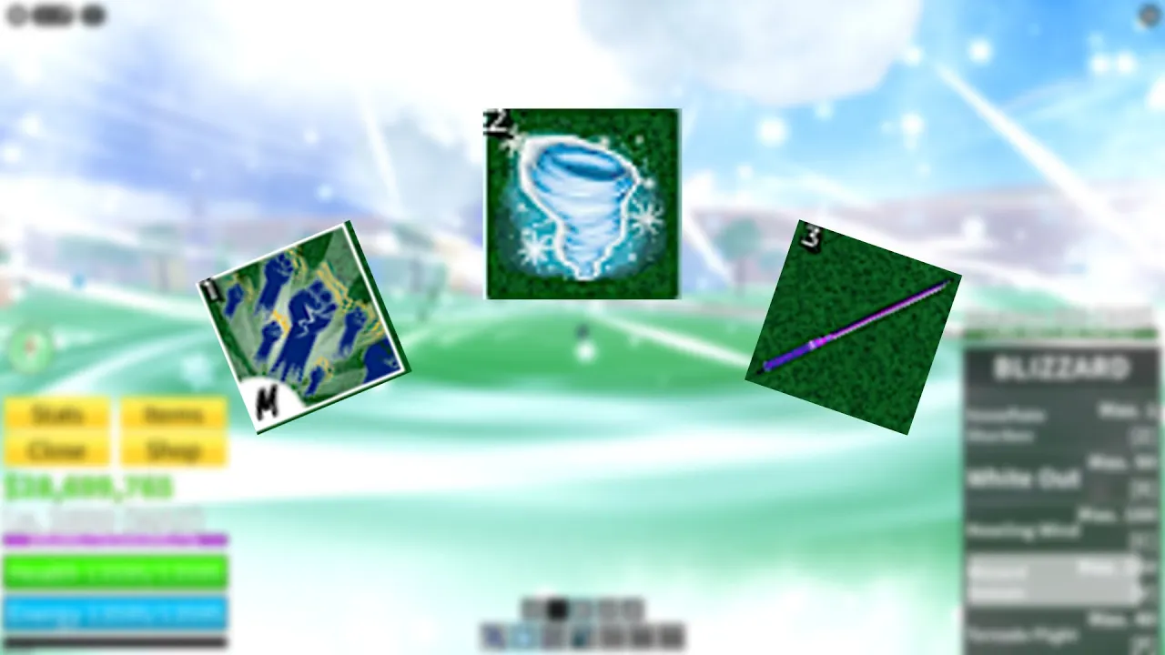 Blizzard, Godhuman, Gravity Blade Combo (Blox Fruits)