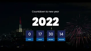 Responsive New Year Countdown With Fireworks Using HTML CSS JavaScript 2022 Countdown