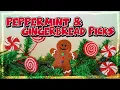 Peppermint Candy Cane Gingerbread Picks DIY Whimsical Christmas Decor