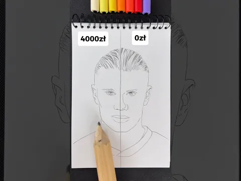 Portret Haalanda Materiałami za 4000zł vs 0zł #kredki #rysunek