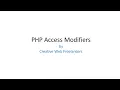 PHP Access Modifiers Private Public Protected
