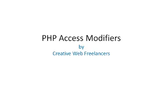 PHP Access Modifiers Private Public Protected