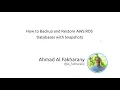 How to Backup and Restore AWS RDS Databases with Snapshots