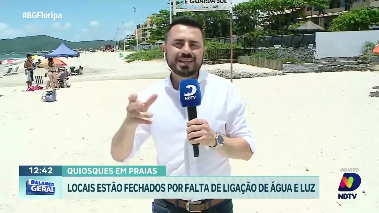 Quiosques fechados por falta de água e luz preocupam comerciantes em Florianópolis