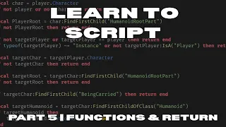 Beginner s Roblox Scripting Tutorial - Functions Return Statements Beginner to Pro 2025