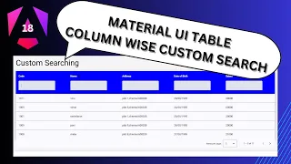 Angular 18 Material UI Table Custom Column Search Pagination Sorting Tutorial