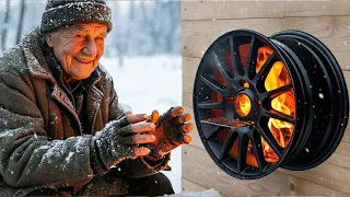 millions don t know this turn an old car rim into a powerful wood stove 