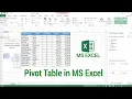 How to Create Pivot Table in Microsoft Excel Pivot Table in Excel