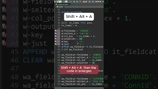 ABAP in Eclipse - Change entire Code Blocks with Shortcut