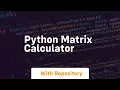 python matrix calculator