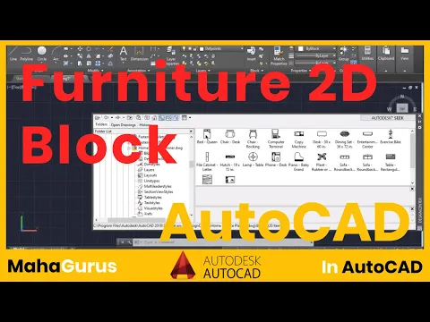 Download MP3 How to Insert Furniture Block in Autocad- Furniture 2D Block in Autocad Tutorial