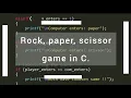 Rock paper scissor game C TUTORIAL