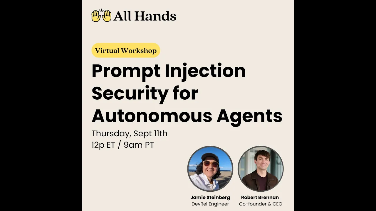Prompt Injection Security for AI Agents Webinar by OpenHands