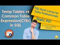 TEMP Tables vs Common Table Expressions CTEs in SQL SQL for Data Professionals Topic