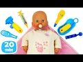 Baby Annabell doll is ill! The nanny checks baby Annabell doll's temperature \u0026 listens to her lungs.