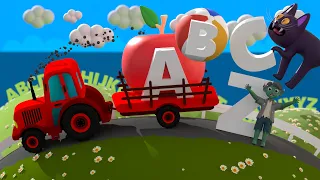 English Alphabet for kids with tractor 3d