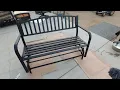 Amazon Basics Outdoor Patio Steel Gliding Bench 30 minute build not all that comfy