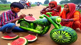 गांव के लड़के ने तरबूज से बना दी मोटरसाइकिल | watermelon experiment